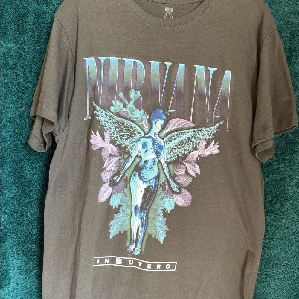 NIRVANA Grey and Blue IN UTERO T-Shirt